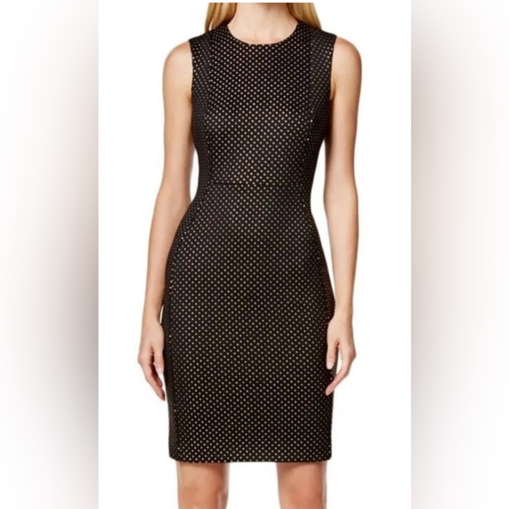Calvin Klein black dress with gold studs